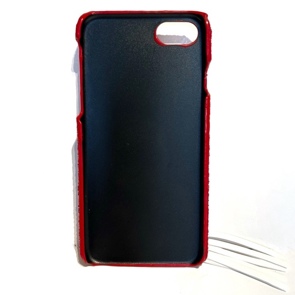 Sparkly Red Glitter Cell Phone Case iPhone 7 7G Gold Rhinestone Finger Ring Hold - Picture 4 of 7